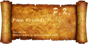 Papp Kristóf névjegykártya