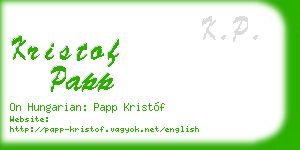 kristof papp business card